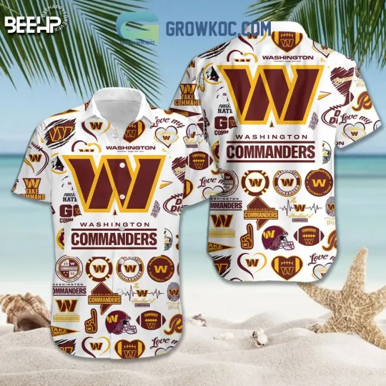 Discover Washington Football Team Commanderss Hawaiian Button Down Shirt Unisex Adults