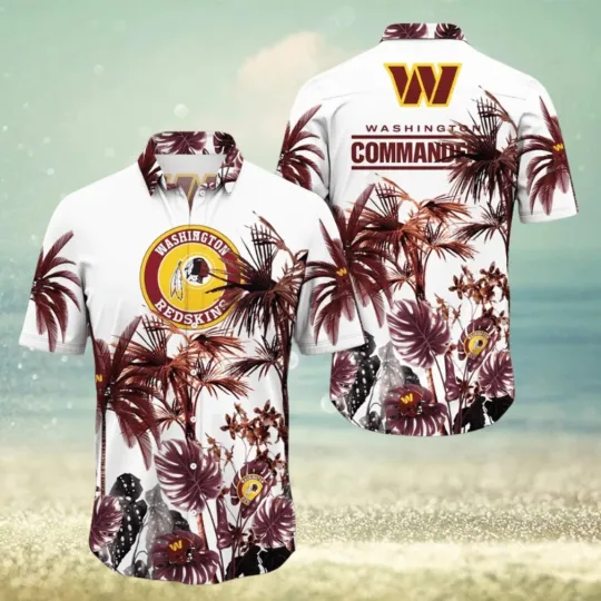 Discover Washington Football Team Commanderss Hawaiian Button Down Shirt Unisex Adults