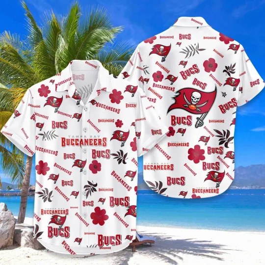 Discover Tampa Bay Football Team Buccaneerss Hawaiian Button Down Shirt Unisex Adults