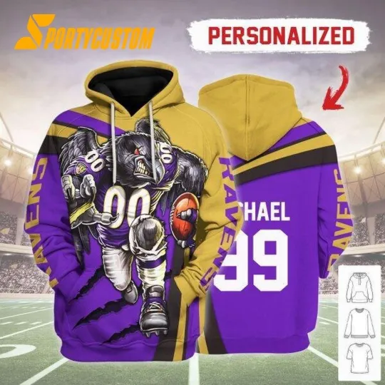 Discover Personalized Baltimore Football Team Ravenss Hoodie Lightweight Adults S-5XL