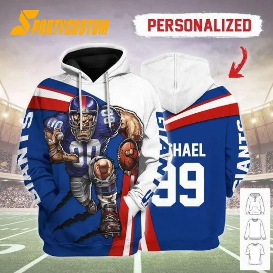 Discover Personalized New York Football Team Giantss Hoodie Lightweight Adults S-5XL