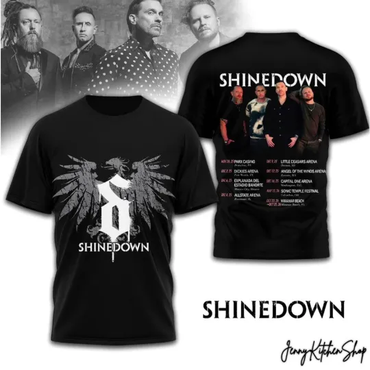 Discover Shine Down 2025 Tour 3D T-Shirt for Fans
