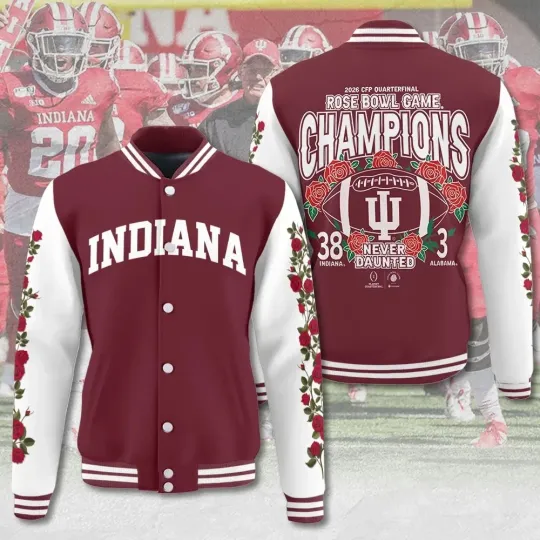 Discover Hoosiers Football 2026 Rose Bowl Champions Varsity Jacket