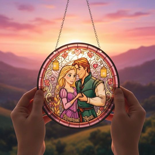 Discover Rapunzel Stained Glass Suncatcher, Disney Princess Rapunzel Suncatcher, Rapunzel SunGlass, Tangled Stained Glass, Disney Princess Suncatcher