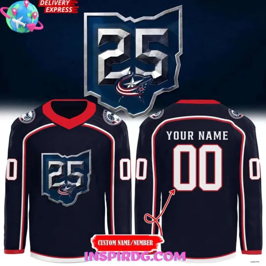 Discover Personalized Columbus Blue Jackets 25th Anniversary Hockey Jersey Unisex
