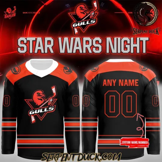 Discover Personalized San Diego Gulls X Star Wa.rs Hockey Shirt Men's Fan Gear Xmas Gift