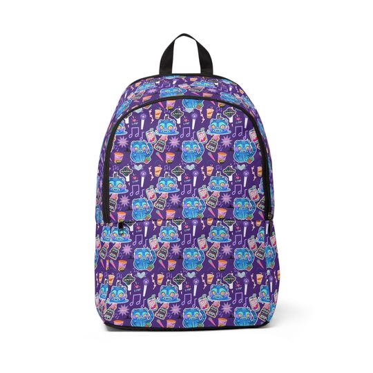Discover Cute Blue Cat Pattern Backpack | Musical Notes Purple Kids Backpack