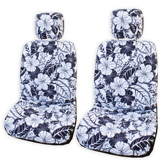 Discover NinthIsle Made in Hawaii - Set of 2, Vintage Big Hibiscus Separate Headrest Car Seat Covers - Handmade Customization Bulk and Wholesale