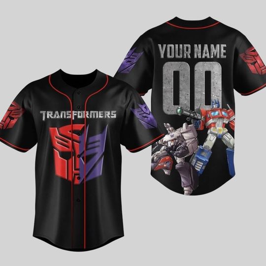 Personalized Transformer Movie Baseball Jersey, Transformer Baseball Jersey, Autobots Jersey Men