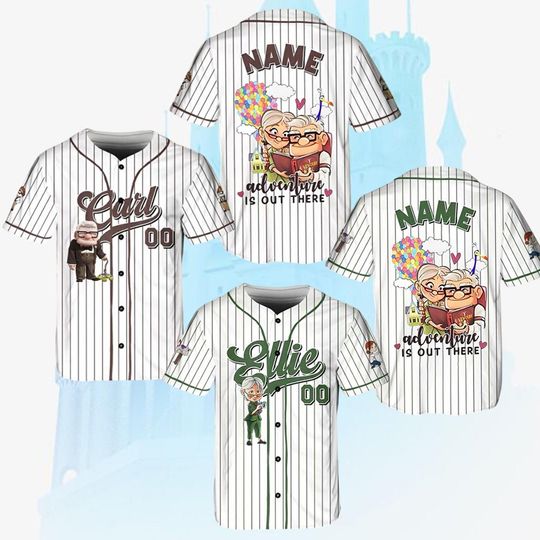Personalized Disney Up Movie Jersey, Pixar Up Characters Shirt, Disney Carl Birthday Shirt