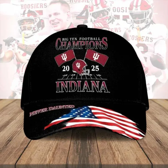 Discover Hoosiers Football 2025 Big Ten Champions Classic Baseball Cap