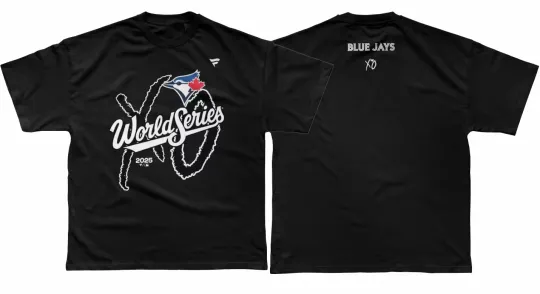 Discover Toronto Blue Jay x The Wee*knd Fanatics Black 2025 World Series Legacy T-Shirt