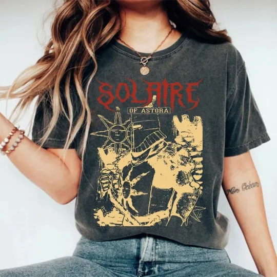 Solaire Dark Souls Vintage Wash T-Shirt Praise the Sun