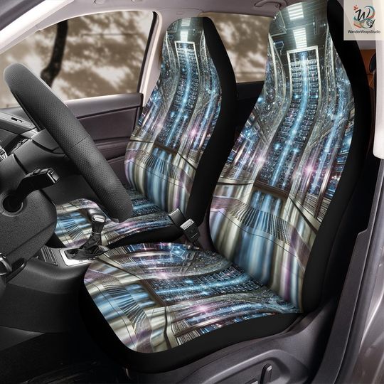 Discover Super Computer AI Car Seat Covers: Floral Polar Fleece Protector Set