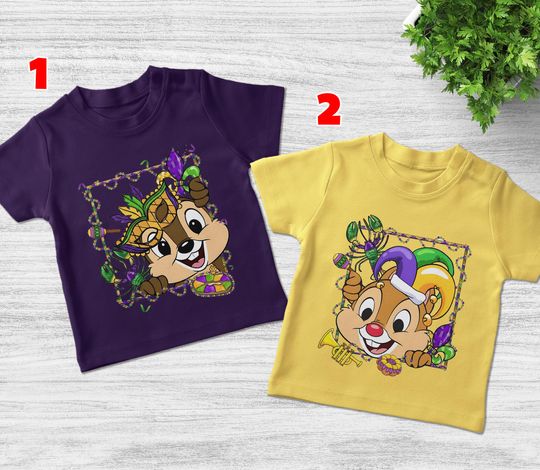 Discover Chip And Dale Disney Mardi Gras Shirt, Double Trouble Mardi Gras Carnival 2026 , WDW Disneyland Family, New Orleans Fat Tuesday SL4X12