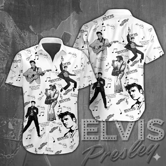 Discover Elvis King Button Shirt, Elvis Presley Hawaiian Shirt, Rock And Roll Music Shirt, The King Aloha Shirt