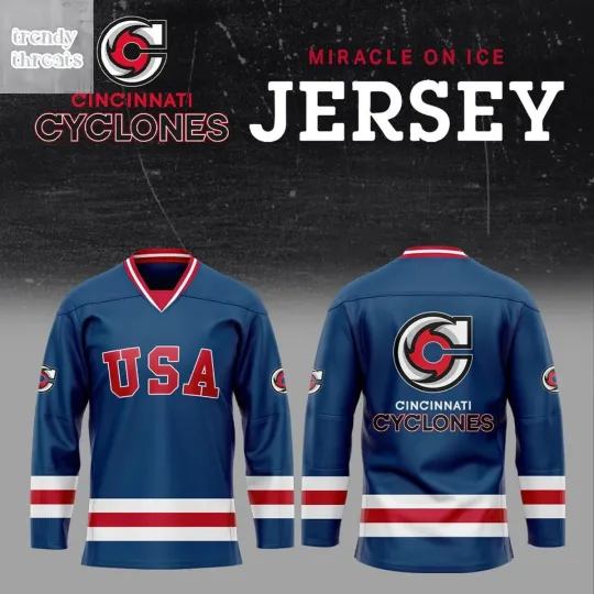 Discover Cincinnati Cyclone Miracle on Ice Men's Hockey Jersey