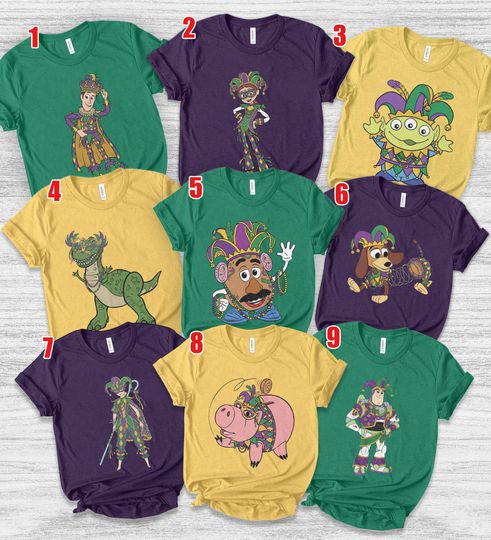 Discover Toy Story Mardi Gras Shirt, Disney Carnival Shirt, Woody And Jessie Festive Shirt, Carnaval Day Shirt, Disney Mardi Gras Festival Tee SL4X08