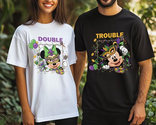 Chip and Dale Disney Mardi Gras Shirt, Double Trouble Mardi Gras Carnival 2026, WDW Disneyland Mardi Gras, New Orleans Fat Tuesday