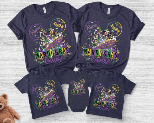 Discover Personalized Mardi Gras Cruise 2026 shirt/Mickey & friends Cruise Squad Family Group matching shirt/Disney Cruise Line vacation shirt OHYZ09