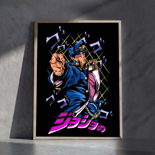 Jojo's Bizarre Adventure Anime Manga Poster Jotaro Kujo Dio Yoshikage Kira Vintage Minimalist Wall Art