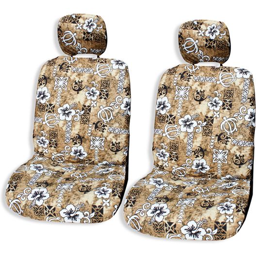 Discover NinthIsle Made in Hawaii - Set of 2, Turtle And Hibiscus Separate Headrest Car Seat Covers - Handmade Customization Bulk and Wholesale