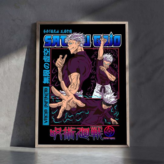 Jujutsu Satoru Satoru Gojo Poster, Anime Manga Wall Art, Minimalist Japanese Decor, Vertical Print for Home Gift