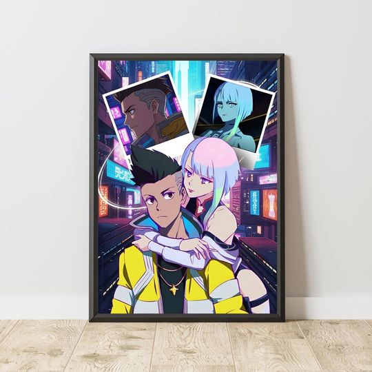Cyberpunk Edgerunners Poster David Martinez & Lucy Kushinada Wall Art
