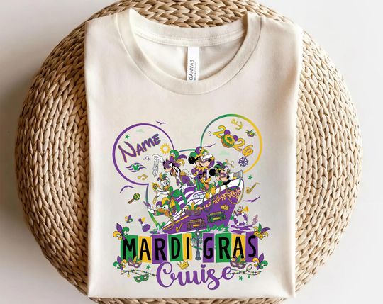 Discover Personalized Mardi Gras Cruise 2026 shirt/Mickey & friends Cruise Squad Family Group matching shirt/Disney Cruise Line vacation shirt OHYZ09