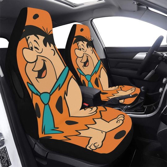 Discover Fred Flinstone Car Seat Cover Set Of Two Cute Cartoon Front Seat Protector for Cars & SUVs | Funny Bucket Seat Cover  Fathers Day Gift