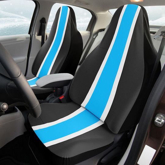 Discover Black, Blue & White Car Seat Cover  Modern Auto Protection