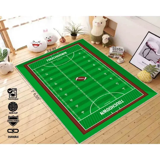 Discover American Football Field Rug, Teen's Rug, Kid's Room Rug, Football Rug, Field Pat