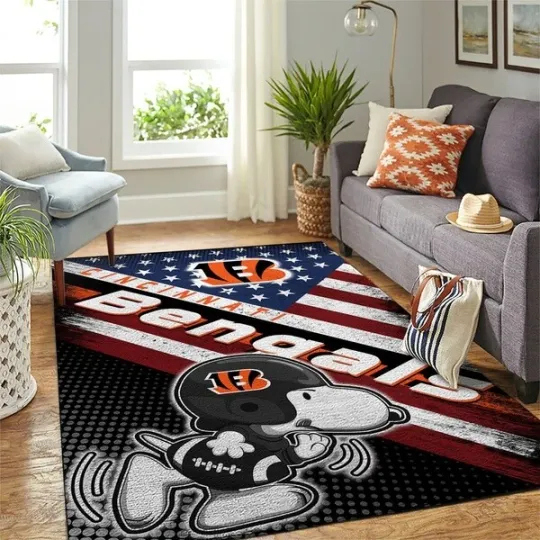 Discover American Football Rug,Football Logo Rug,Sports Rug,Area Rug,Gift For Him