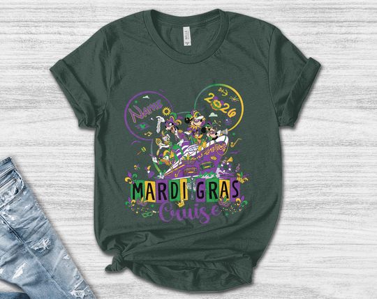 Discover Personalized Mardi Gras Cruise 2026 shirt/Mickey & friends Cruise Squad Family Group matching shirt/Disney Cruise Line vacation shirt OHYZ09