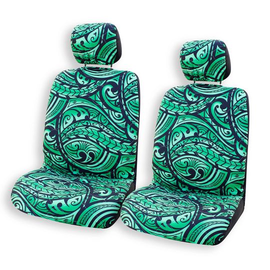 Discover NinthIsle Made in Hawaii - Set of 2, Tribal Hawaiian Tapa Separate Headrest Car Seat Cover - Handmade Customization Bulk and Wholesale