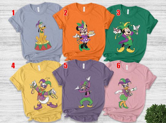 Discover Mickey and Friends Disney Mardi Gras T-Shirt, Disneyland Family Fat Tuesday New Orleans Tee, Mardi Gras Party Shirt, Retro 90s Design AXK119