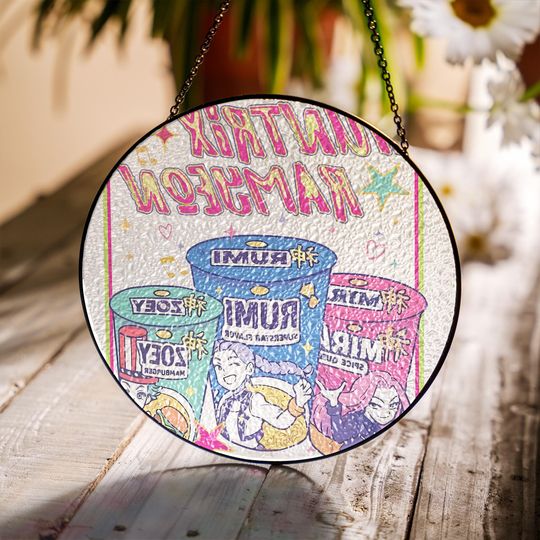 Discover Custom Demon Hunter stained glass suncatcher, personalized cartoon souvenir gift, Demon Hunter, window decoration