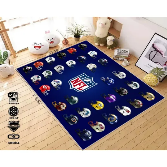 Discover American Football Helmet Rug for Fans, Home Decor, American Teams