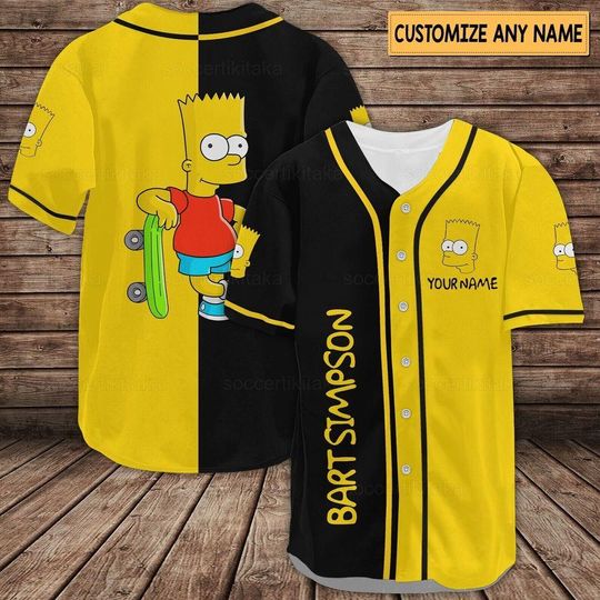 Discover Personalized Simpson Family Baseball Jersey, Simpson Baseball Shirt, Custom Simpson Jersey Shirt, Simpson Lover Gift Gift For Men Women