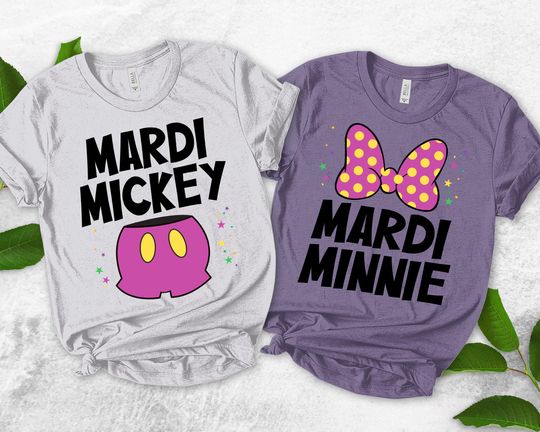 Discover Mardi Gras Couple Shirts/Mickey and Minnie Shirt/Disney Mardi Gras 2026/Disney Mickey Mouse Mardi Gras Shirt/Minnie Mouse Shirts OGZK05