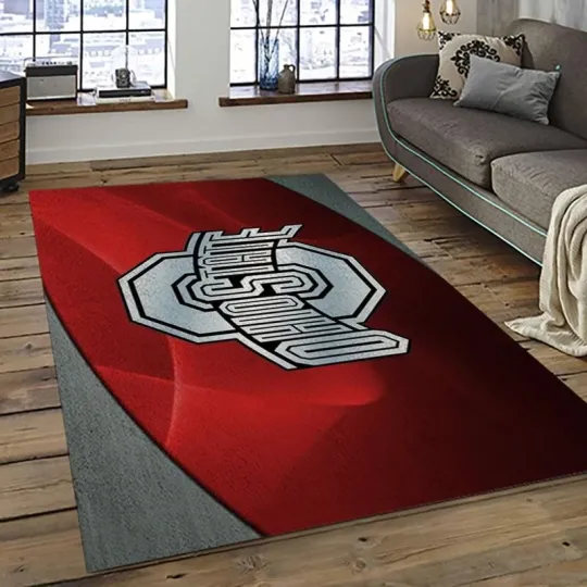 Discover Ohio State Football Area Rug, Rectangle Living Room Carpet, Home Floor Rug