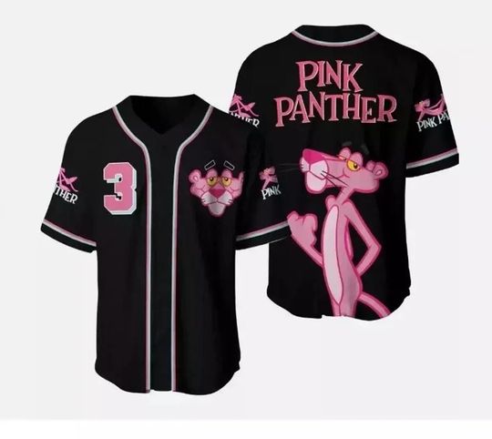 Custom Pink Panther Baseball Jersey, Love Pink Panther Jersey Shirt, Team  Pink Panther Character Shirt, Family Baseball Shirt