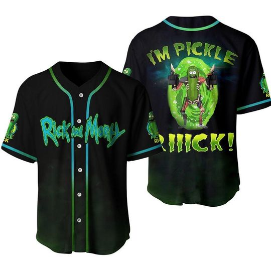 Rick And Rickandmorty Baseball Jersey,Rick And Rickandmorty 3D Printed Baseball Jersey Shirt, Family Baseball Jersey