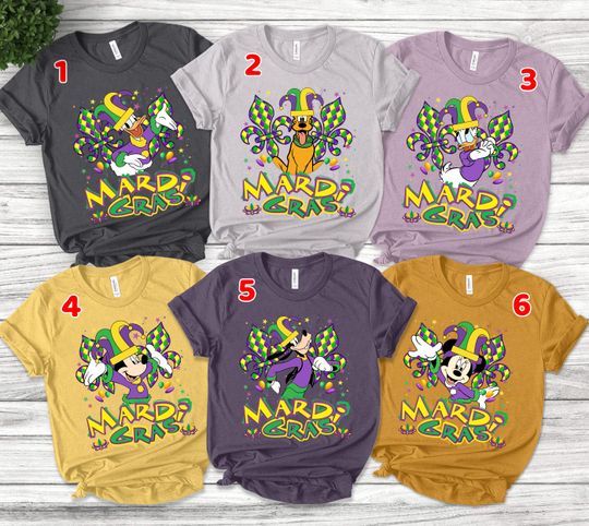 Discover Mickey and Friends Mardi Gras Shirt/Disney Mardi Gras Carnival Party Matching/Disney Group Fat Tuesday Shirt/Disney Gras 2026 O-14012311