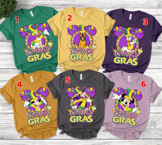 Discover Mickey and Friends Mardi Gras Shirt/Disney Mardi Gras Carnival Party Matching/Disney Group Fat Tuesday Shirt/Disney Gras 2026 O-09012304