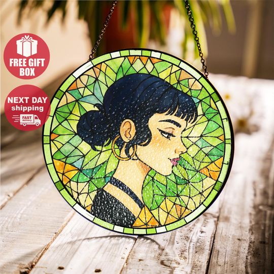 Discover Idol Demon Hunter Suncatcher  Fantasy Girlgroup Glass Window Charm, Kpop Inspired Acrylic Decor, Holographic Anime Aesthetic Gift