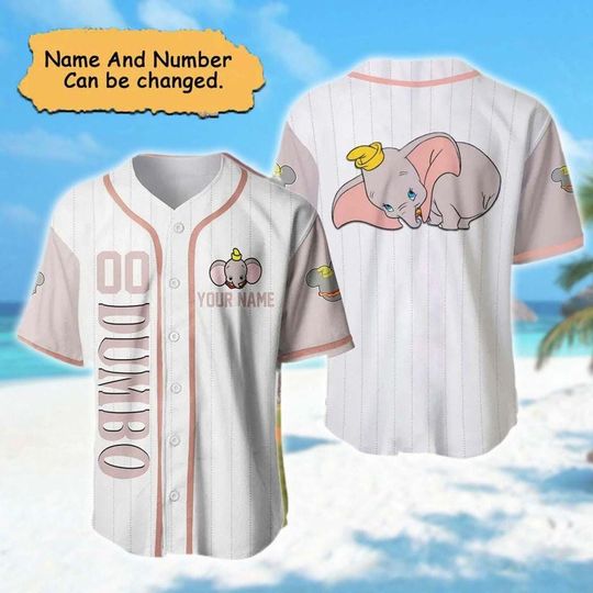 Discover Custom The Flying Elephant Baseball Jersey, Animated Flying Elephant Baseball Jersey Team Disney Character Shirt, Family Baseball Jersey
