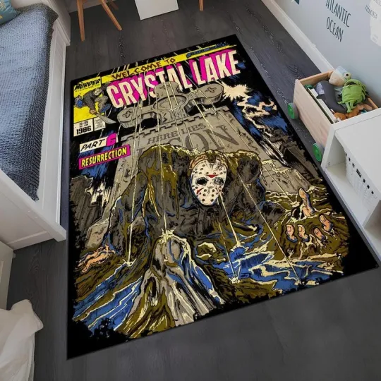 Discover Horror Movie Rug, Mask Rug, Hallowwen Gift Rectangle Area Rug For Him