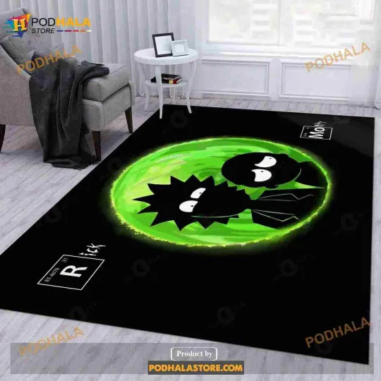 Rick and Rickandmorty Christmas Bedroom Area Rug – Home Decor Gift