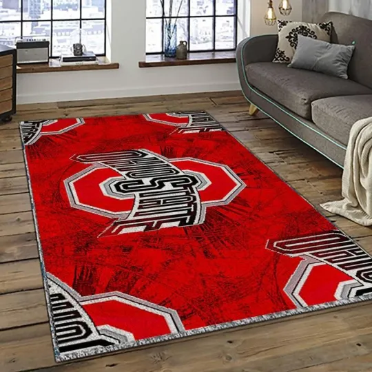 Discover Ohio State Buckeyes Area Rugs Ncaa Living Room Carpet Home Decor